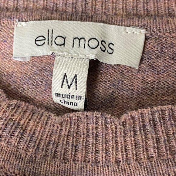 Ella Moss merino wool Womens Medium Heathered Rose Crewneck Pullover Sweater - Picture 7 of 8